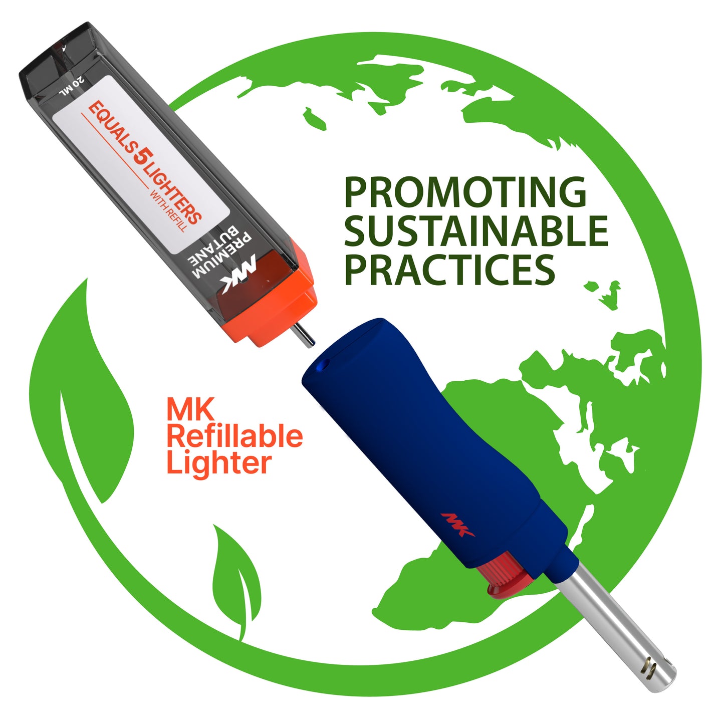 MK Lighter Range Series, Hue Set, Wind-Resistant Flame, Mini Utility Lighters