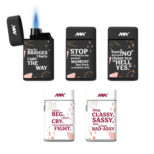 MK Lighter Collect Series, Affirmation, Torch Flame Lighter - 25PCs