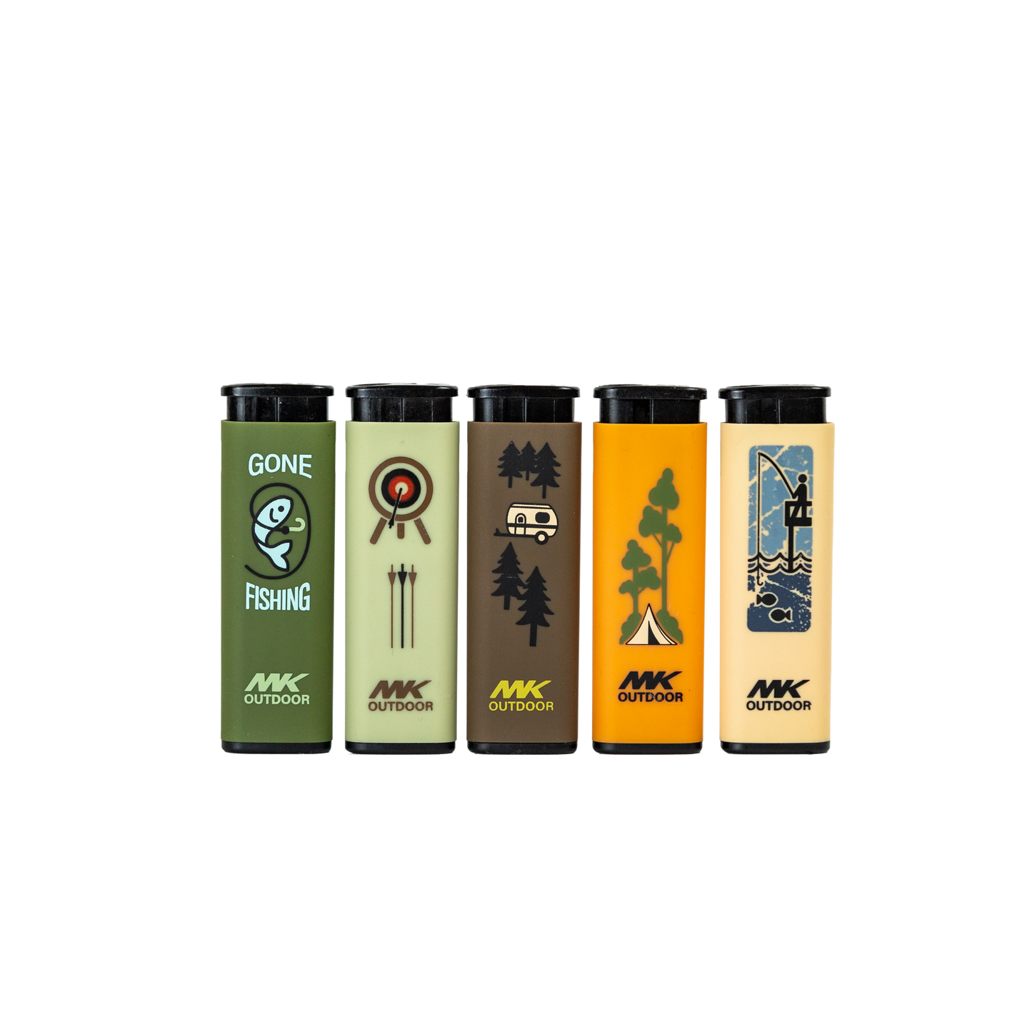 MK Lighter Outdoor Series, Alpine Set, Windproof Flame, Pocket Lighters (Explore 50pcs)