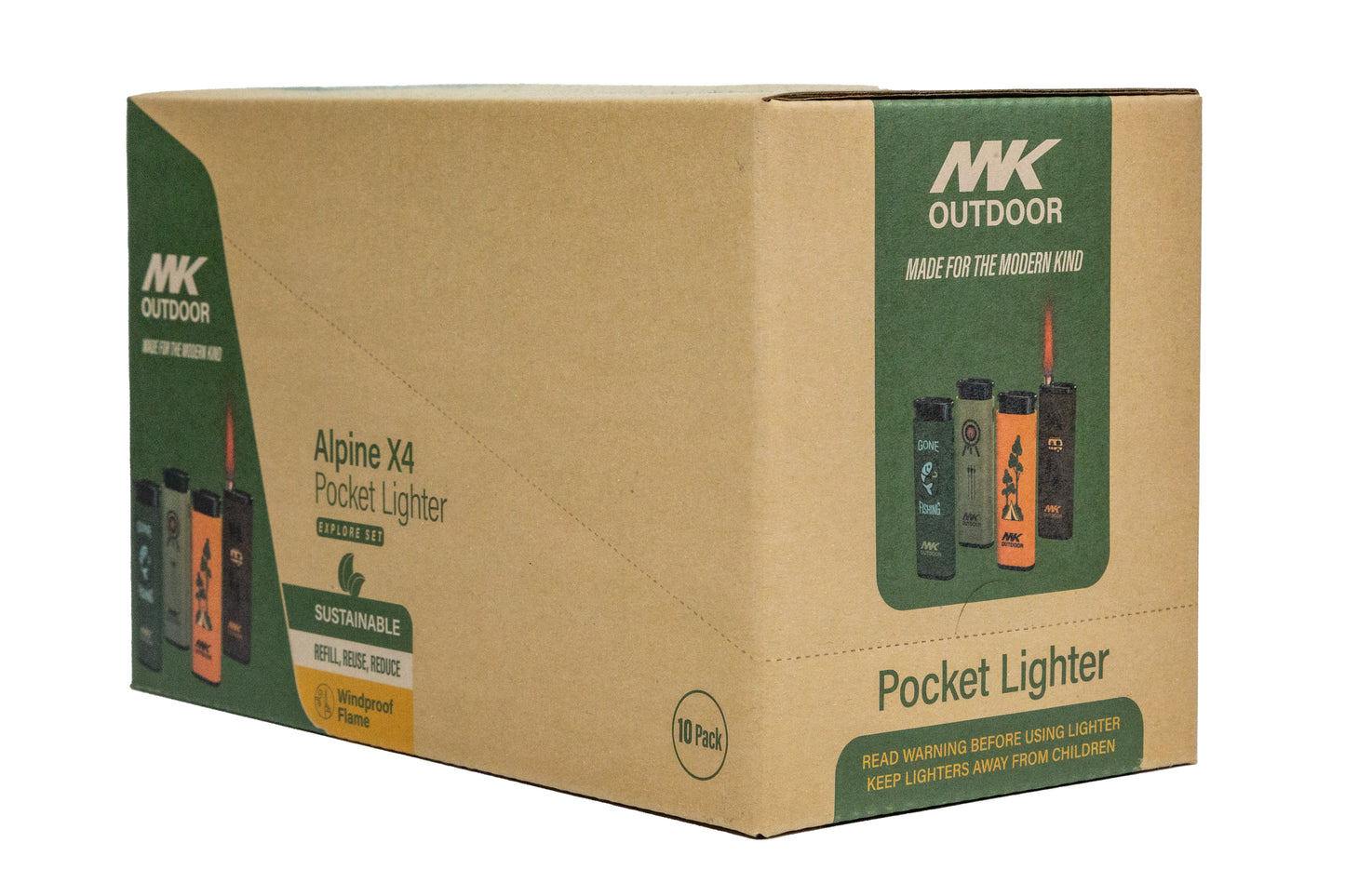 MK Lighter Outdoor Series, Explore Set 4pc,Jet Flame 10packs