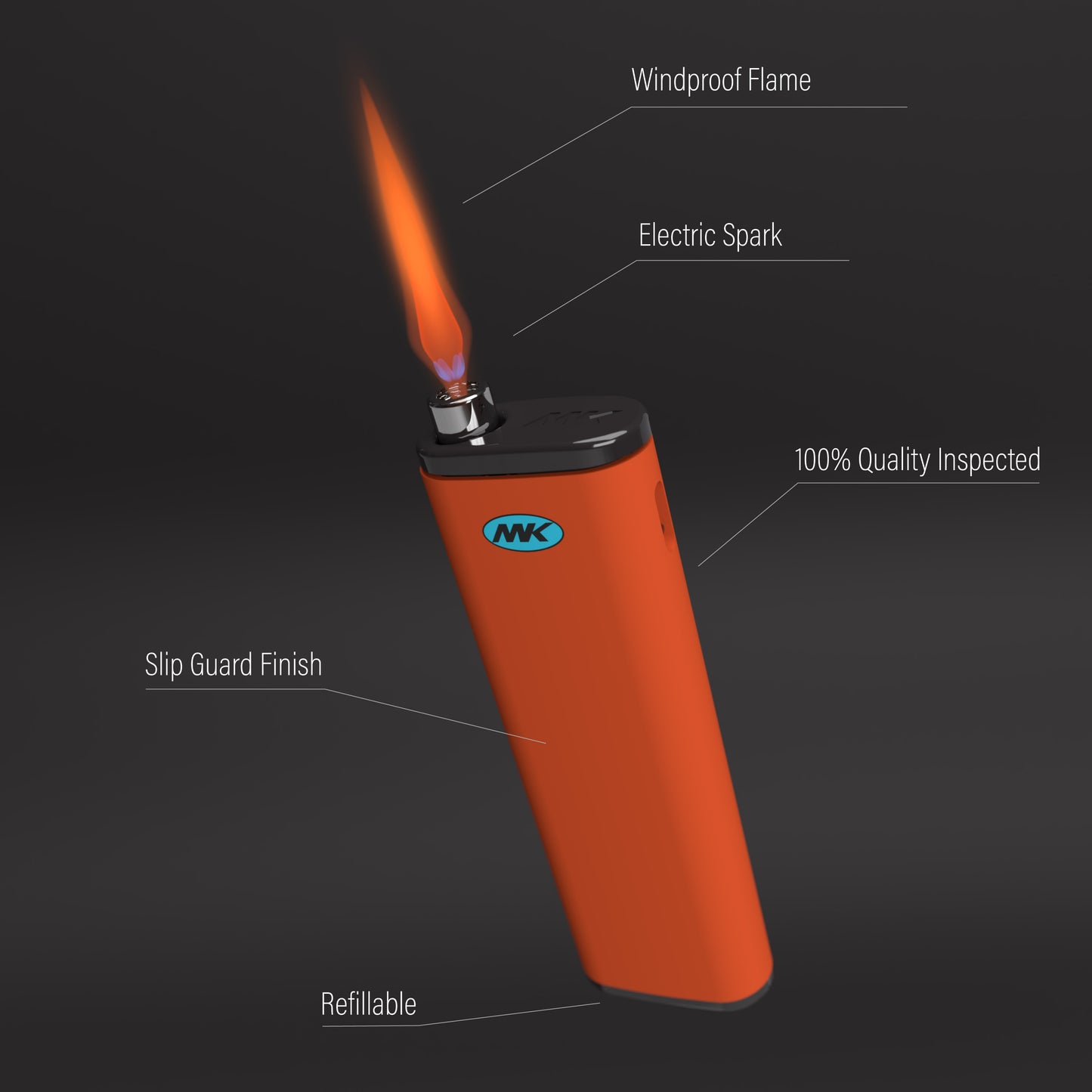 MK Lighter Jet Series, Color Set, Windproof Flame, 50PCS Multipurpose Utility Lighters