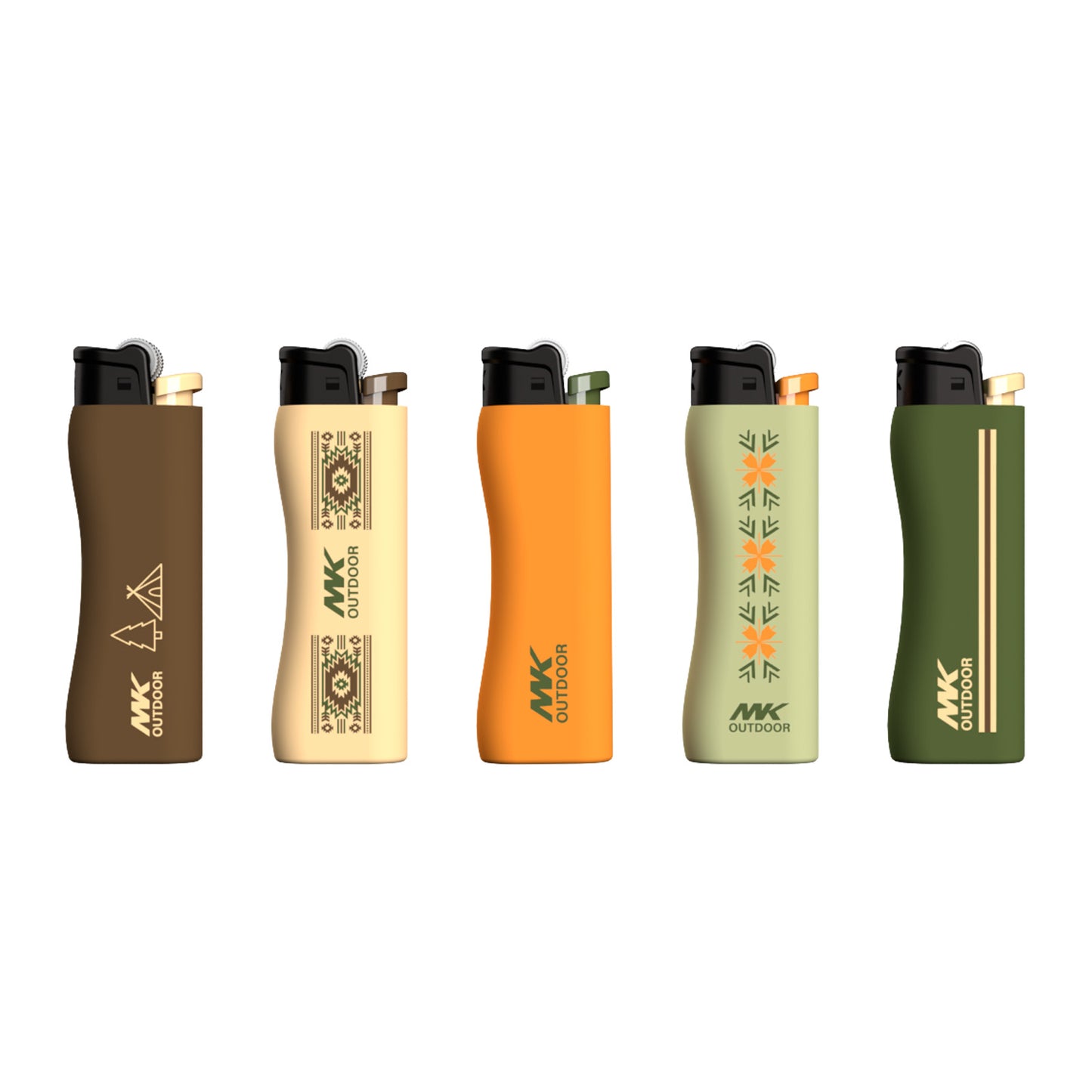 MK Lighter Outdoor Series, Eco Set, Regular Flame, Flint Strike Pocket Lighters (5pcs)