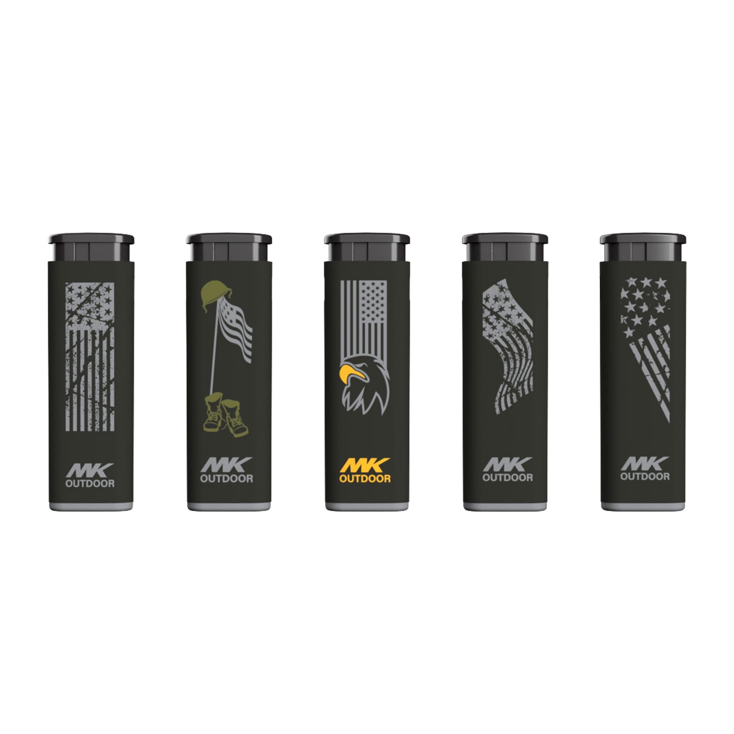 MK Lighter Outdoor Series, Alpine Set, Windproof Flame, Pocket Lighters (Freedom 5pcs)