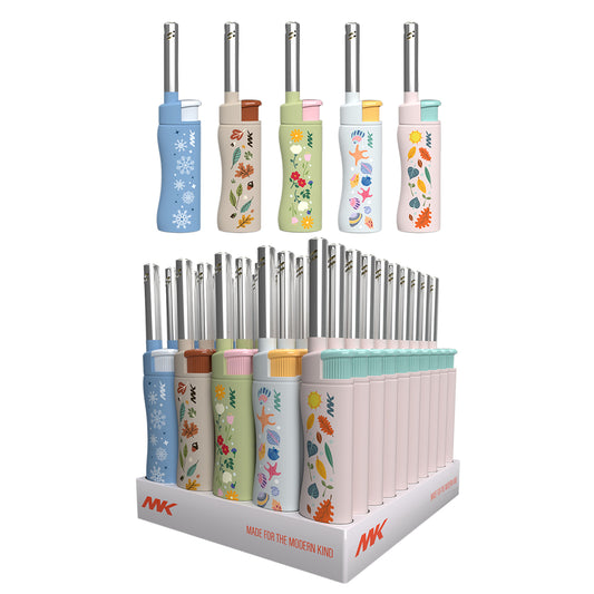 MK Lighter Seasons Series, Pastel Set, Windproof Flame, Mini Utility Lighters (50pcs)